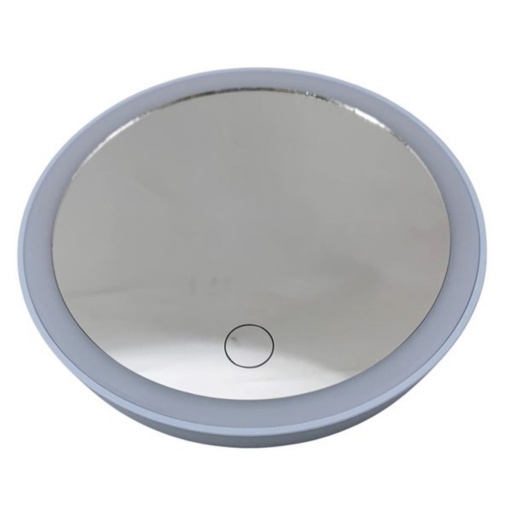 ESPEJO DE PIE REDONDO CON LUZ LED 4AAA VARIOS COLORES