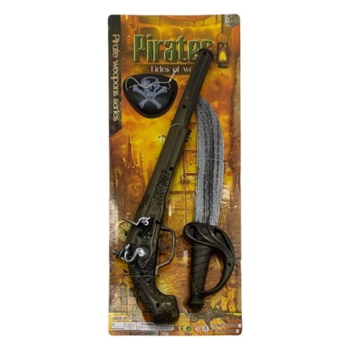 SET PIRATA ESPADA ESCOPETA Y PARCHE 9399