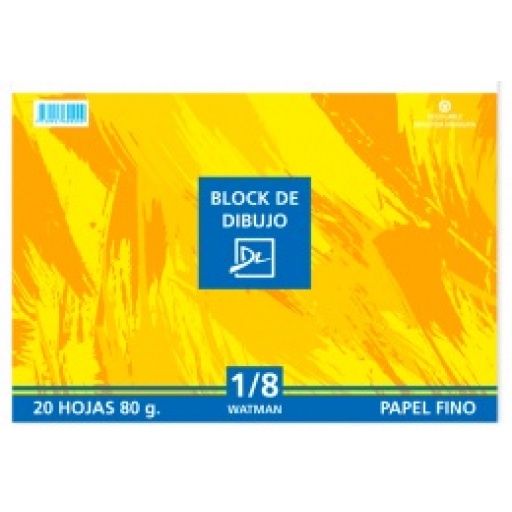 BLOCK DIBUJO 1/8 W DALI  20 HOJAS   80GRS
