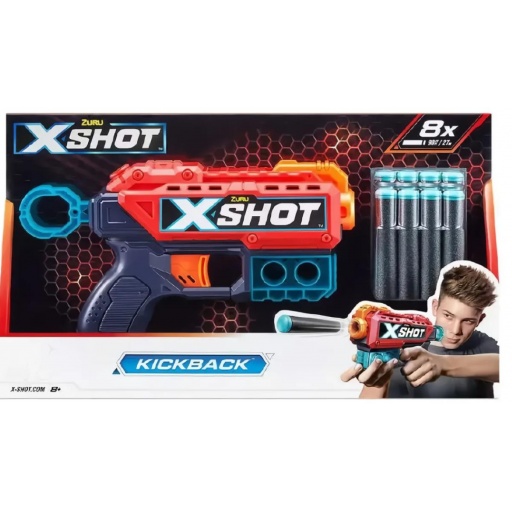 ARMA X-SHOT EXCEL KICKBACK CON 8 DARDOS ZURU