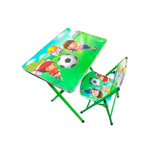MESA Y SILLA PLEGABLE PARA NIO VERDE