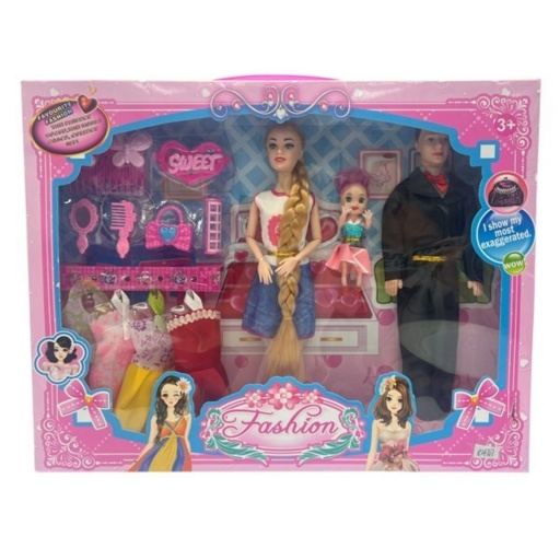 MUECA CON MUECO HIJA 4 VESTIDOS ACC 9153
