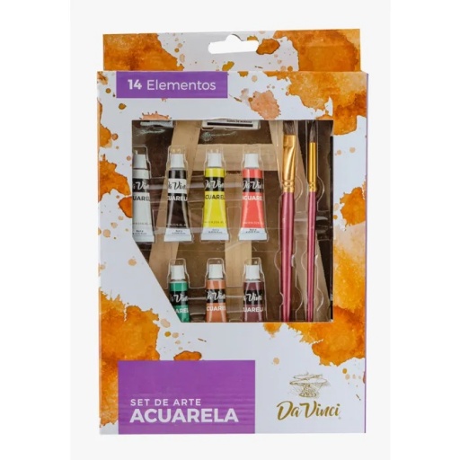 SET ARTE DAVINCI ACUARELA 14 PCS K150162