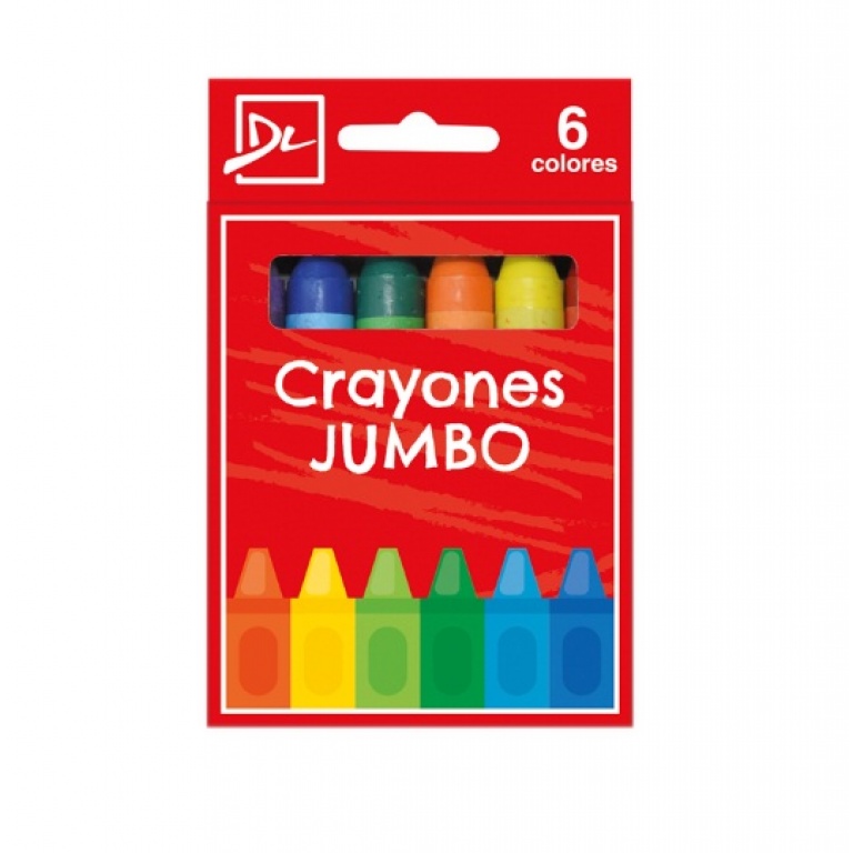 CRAYOLAS CHINAS GRUESAS JUMBO 6 COLORES DALI