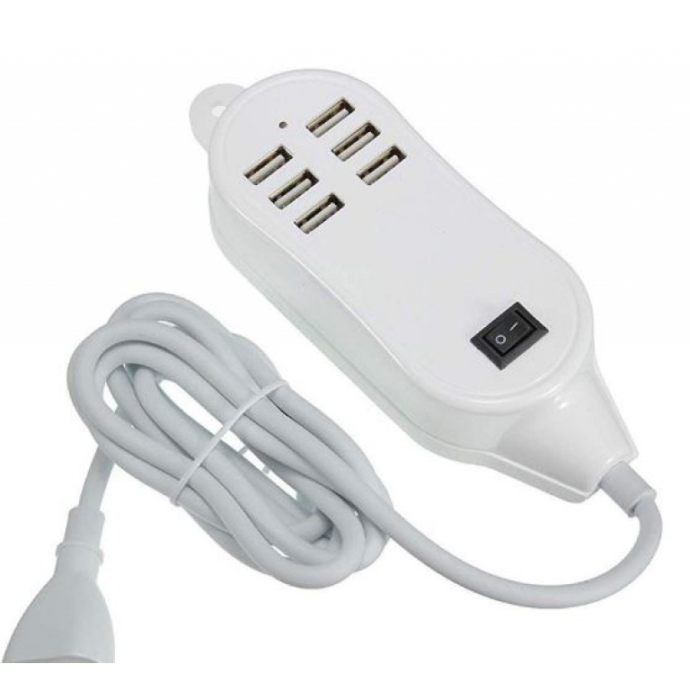 CARGADOR DE ECRITORIO ZAPATILLA DE 6 USB