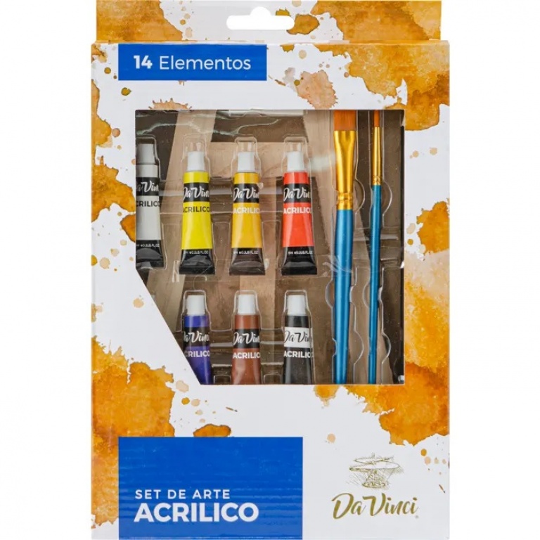 SET ARTE DAVINCI ACRILICO 14 P