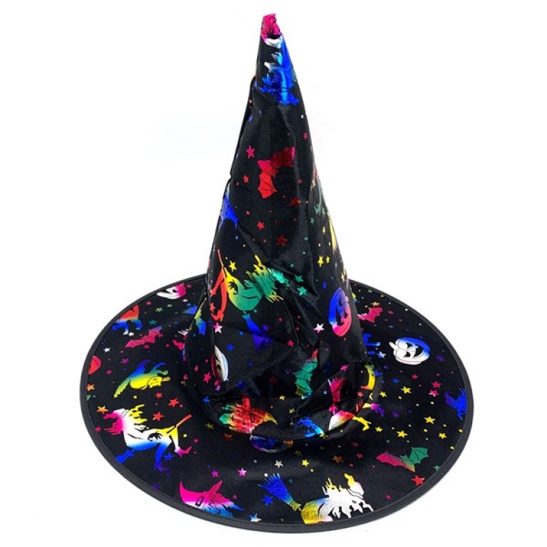 GORRO BRUJA NEGRO CON DISEO FLABER