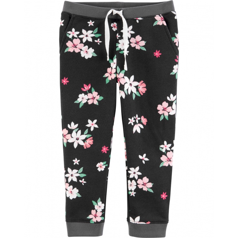 PANTALON ALGODON CARTERS AFELPADO FLORES 9M