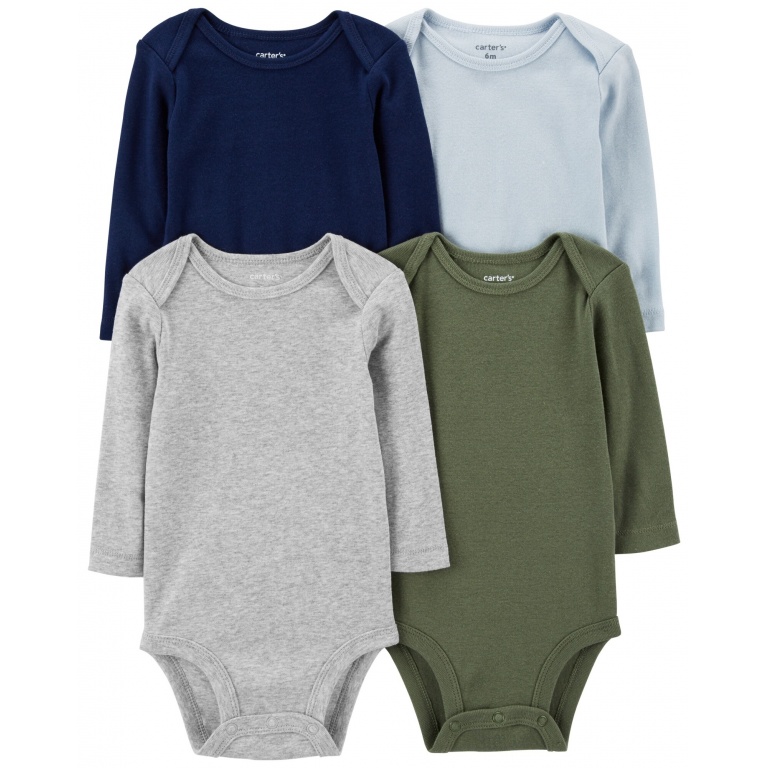 SET DE 4 BODIES ML ALGODON DIFERENTES COLORES CARTERS 12M