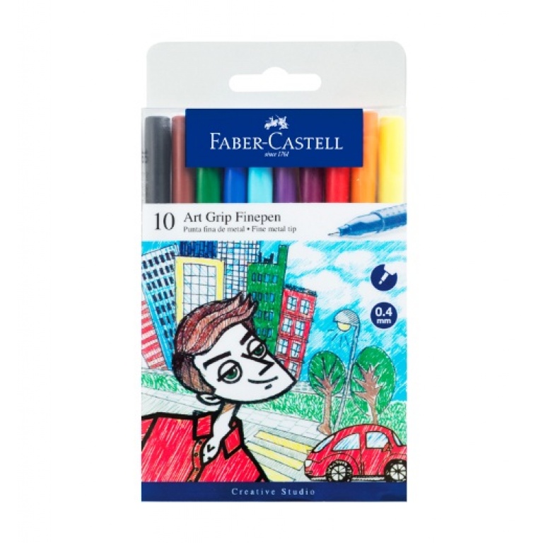 MARCADOR FABER FIBRA FINO PAQUETE X 10