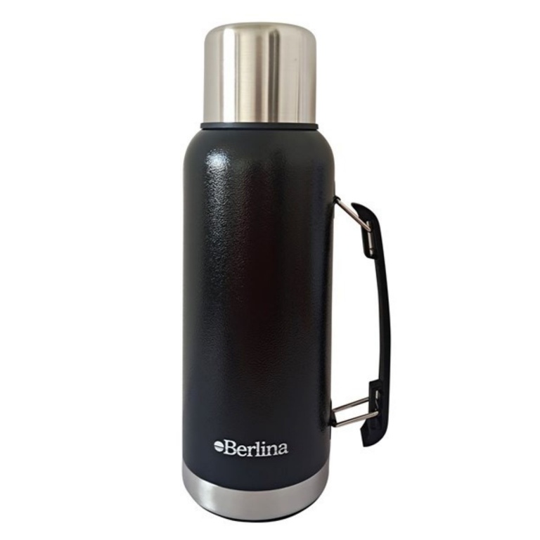 TERMO BERLINA 1L PICO CEBADOR MARTILLADO NEGRO