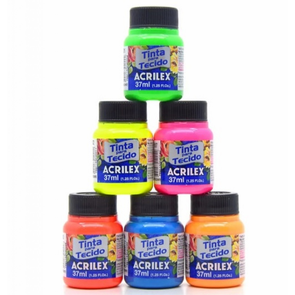 Pintura Para Tela Fluorescente Amarillo Acrilex 37Ml