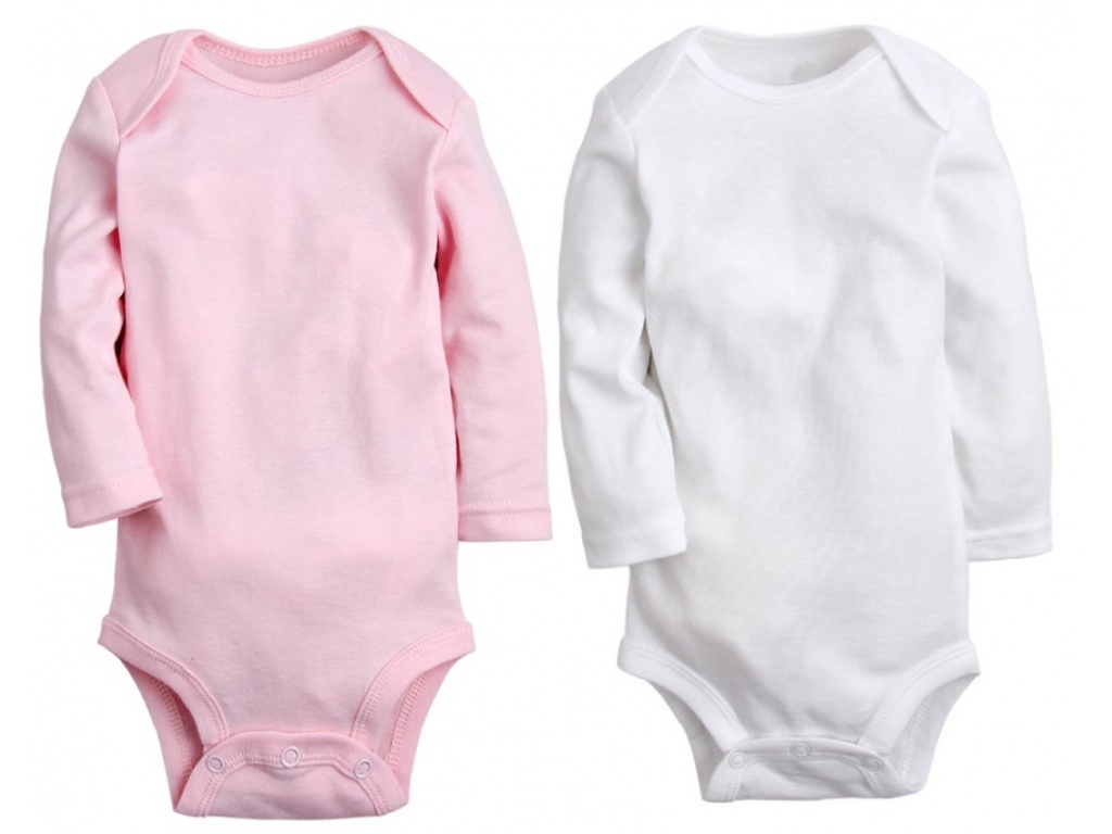 NUBY SET X2 BODY LISOS MANGA LARGA. BLANCO Y ROSA