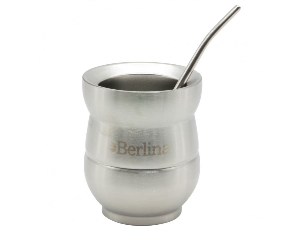 MATE CON BOMBILLA ACERO INOXIDABLE 140ML PLATEADO BERLINA