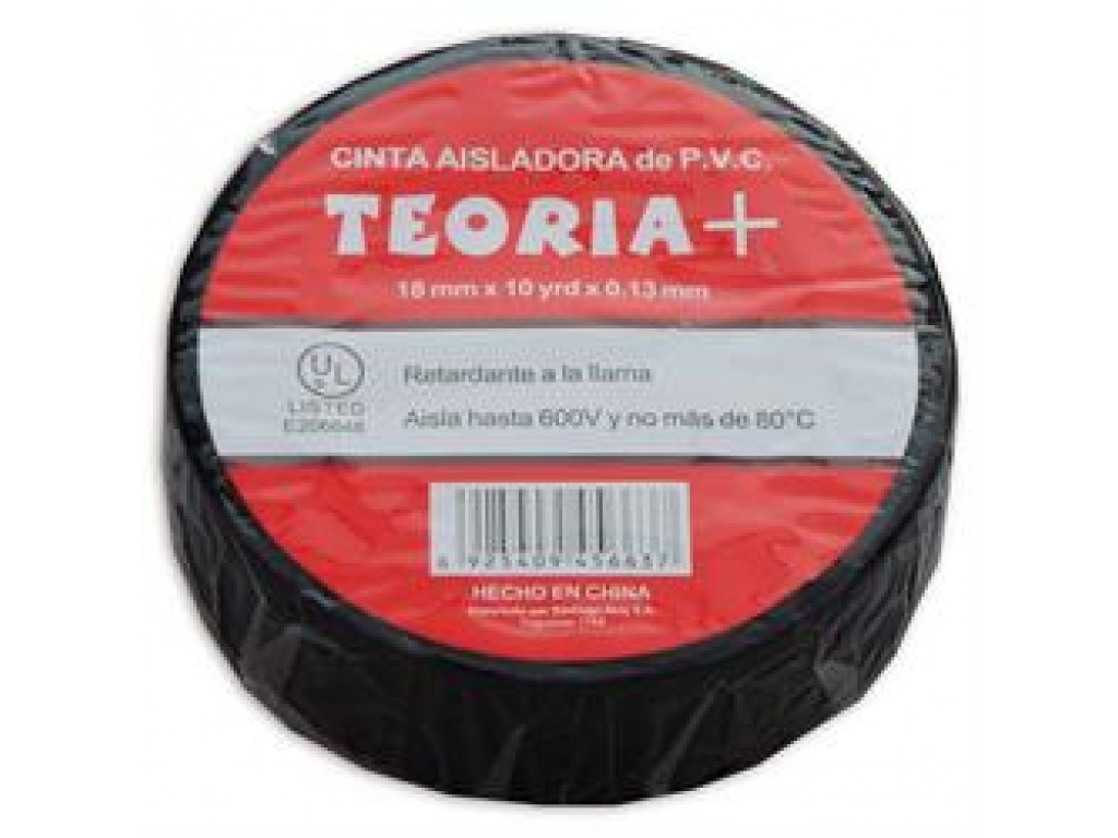 CINTA AISLADORA GLOBE TEORIA+ 10MTS NEGRA