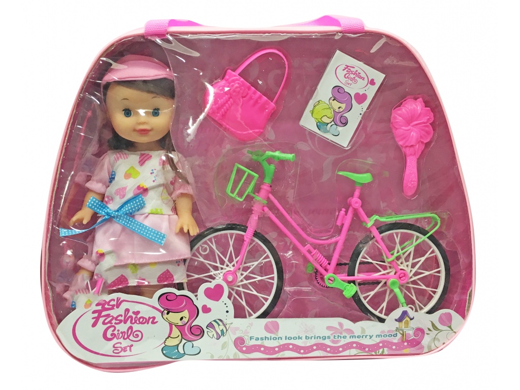 MUECA CON BICICLETA Y ACCES EN VALIJA