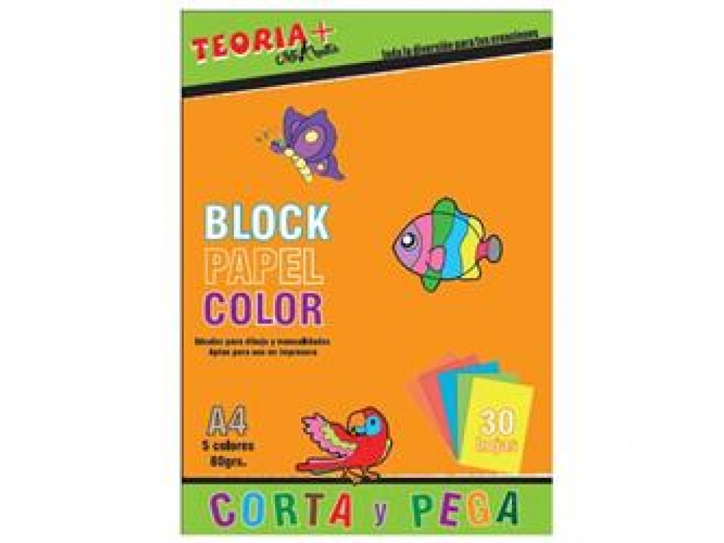 Block Papel A4 80 Grs.x 5 Colores Blocolor