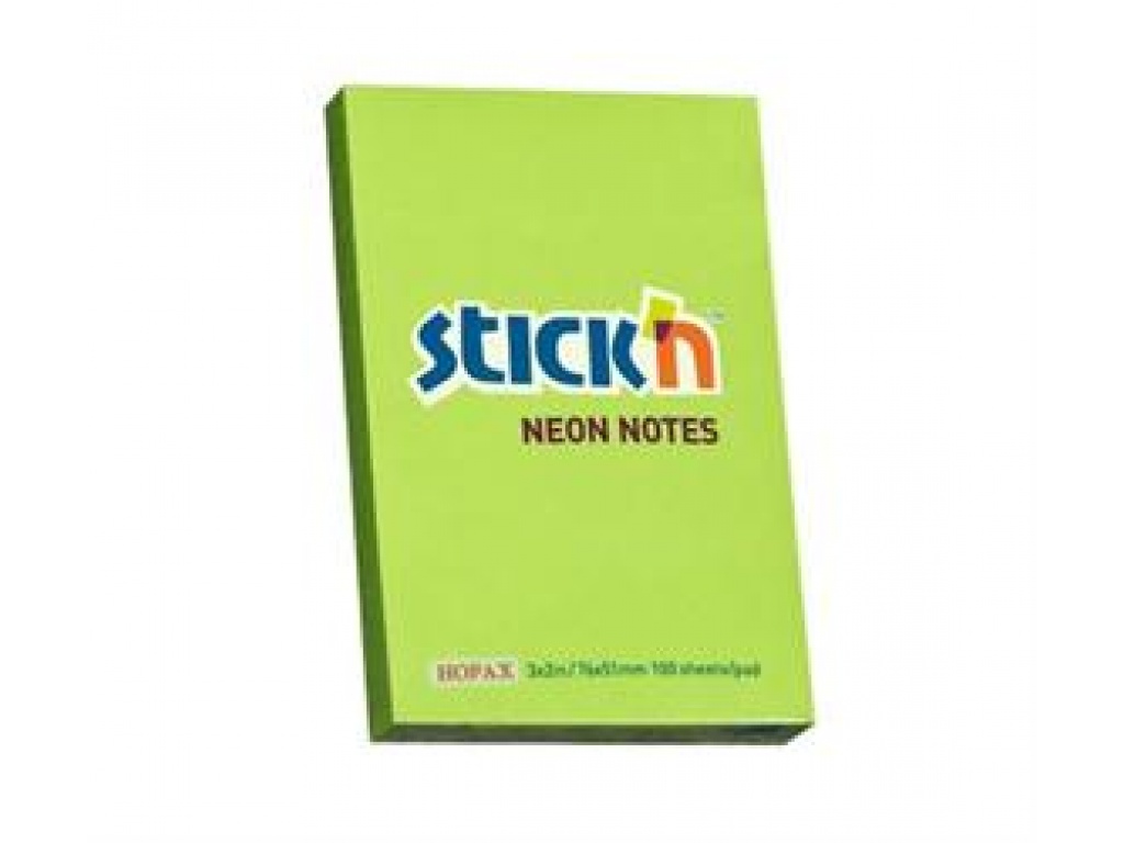 BLOCK NOTAS ADHESIVAS STICK`N 76X51MM FLO VERDE