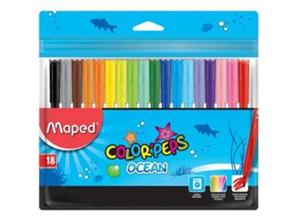 Marcadores Maped Ocean 18 Colores Finos