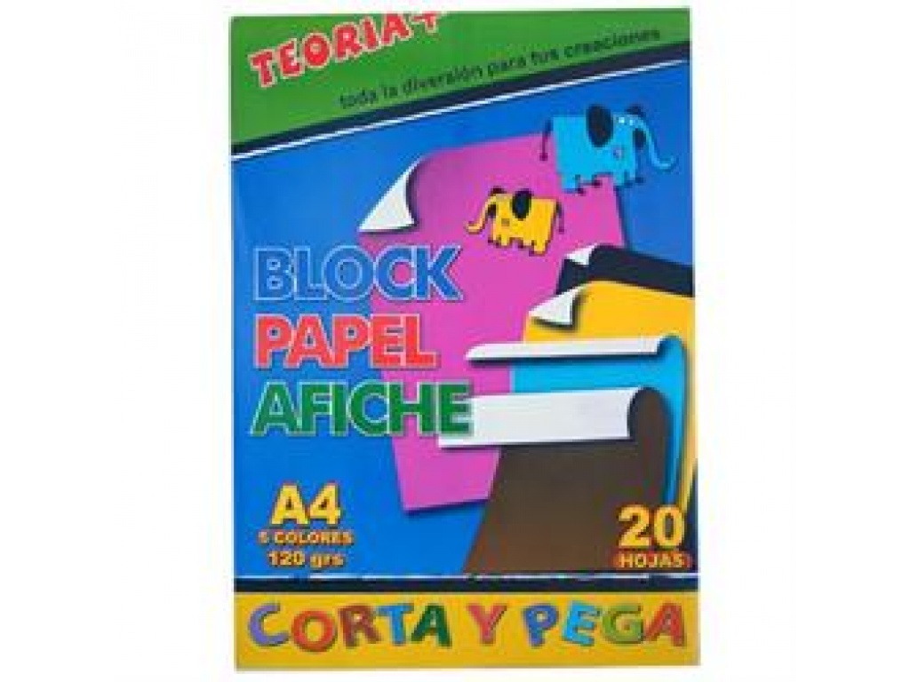 BLOCK AFICHE 120 GRS X 20 SURTIDOS