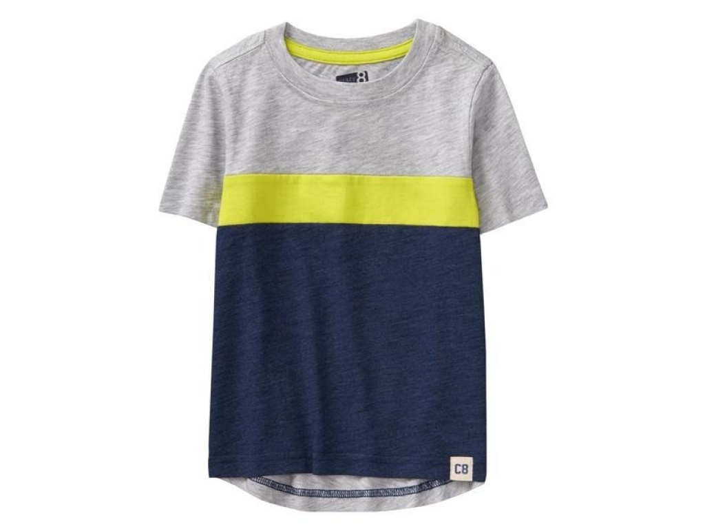 REMERA CRAZY8 GRIS AZUL Y AMARILLO