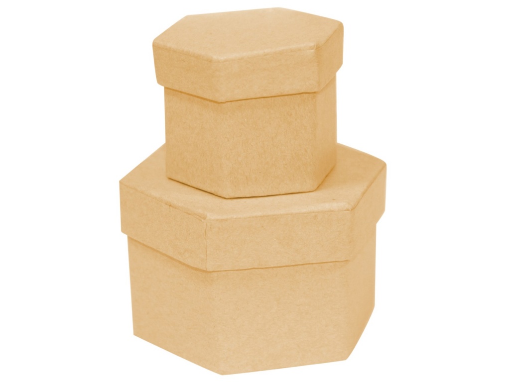 CAJA CARTON HEXAGONAL PARA PINTAR