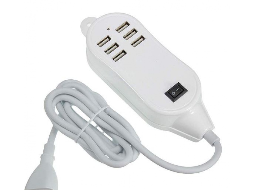 CARGADOR DE ECRITORIO ZAPATILLA DE 6 USB