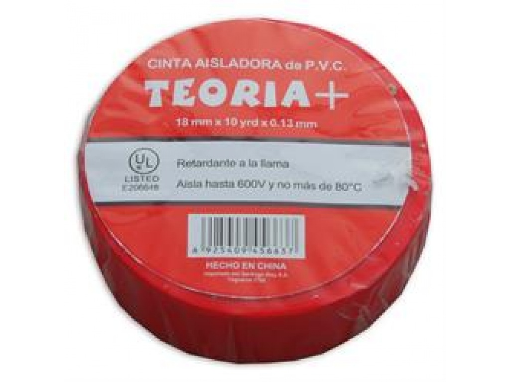 CINTA AISLADORA GLOBE TEORIA+ 10MTS ROJA