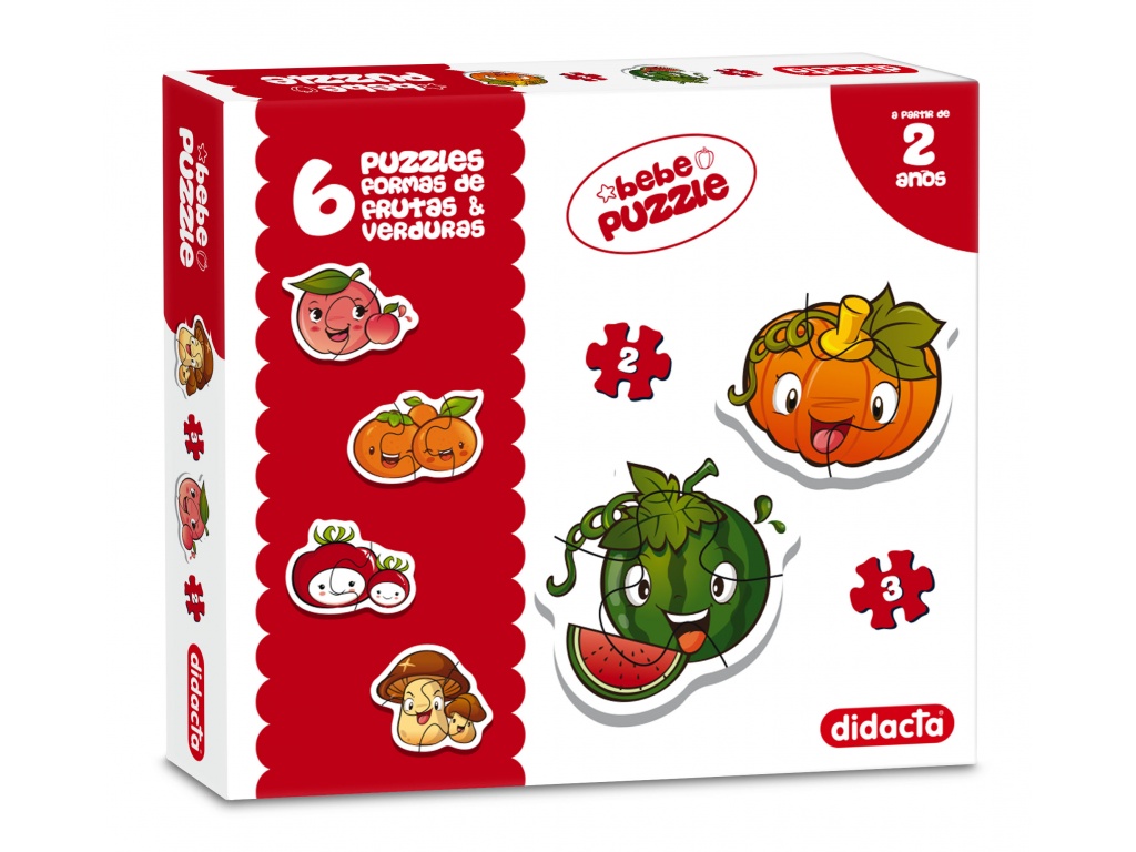 DIDACTA PUZZLES FORMAS FRUTAS Y VERDURAS X 6
