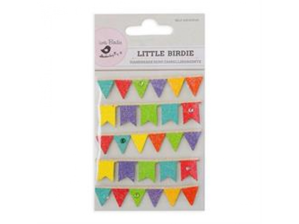 ADHESIVO BANDERINES DE COLORES C BRILLANTINA LITTLE BIRDIE