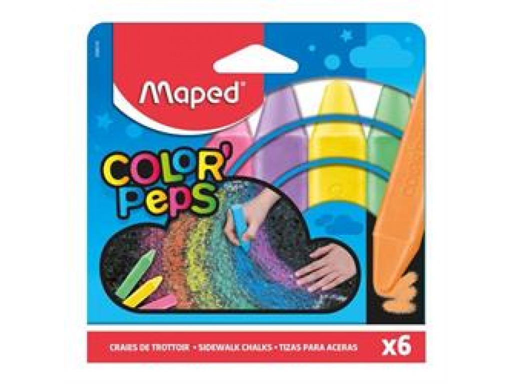 TIZA MAPED JUMBO X6 COLORES