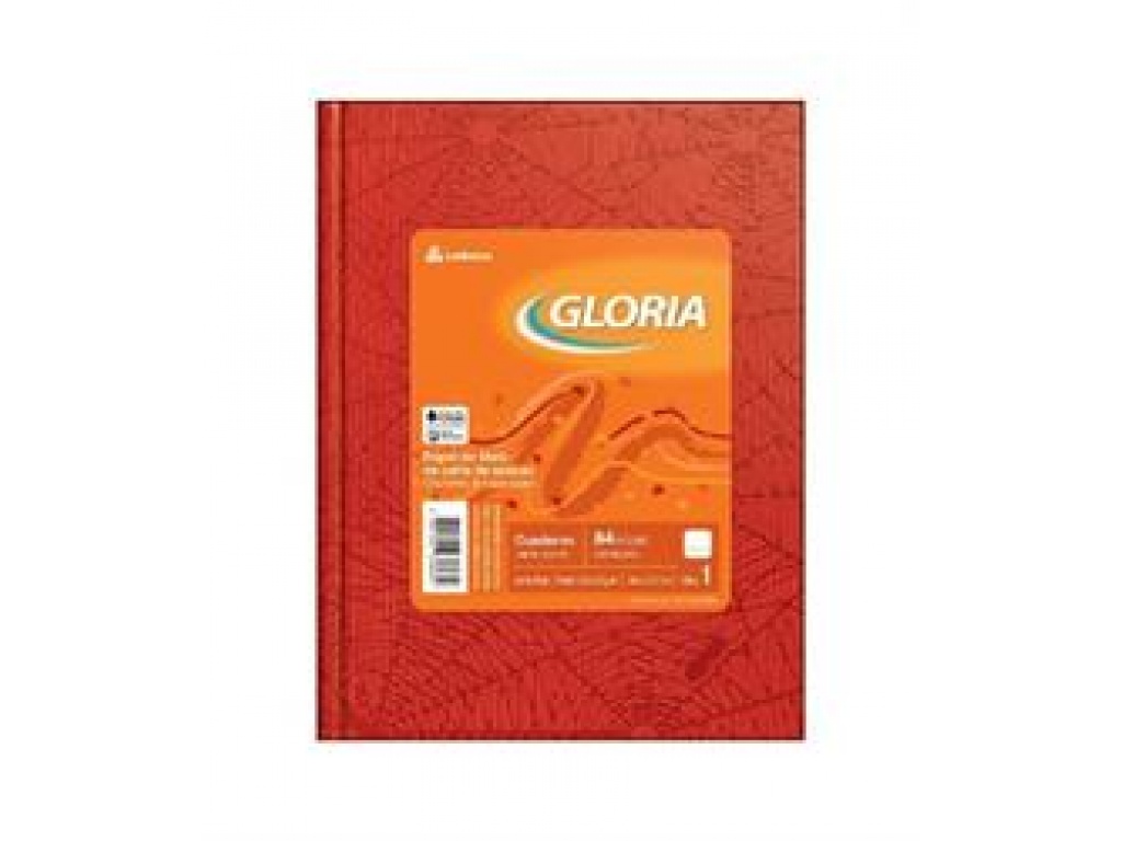 CUADERNO RAYADO GLORIA TAPA DURA ROJO 84 HOJAS