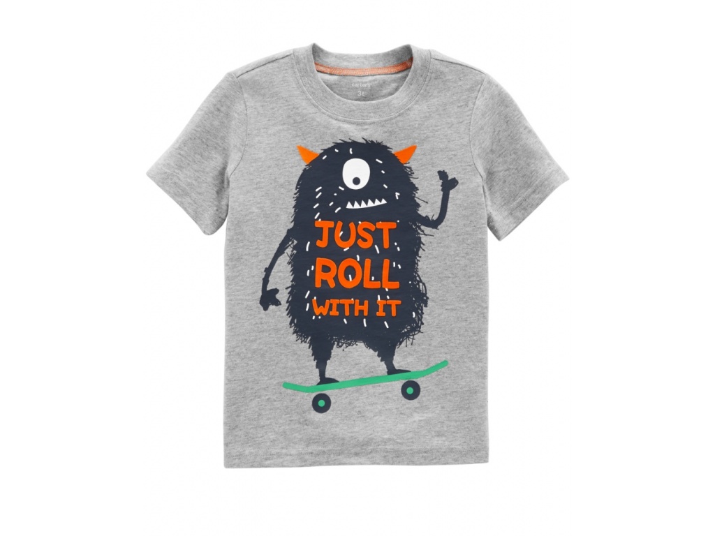 REMERA CARTERS MANGA CORTA MONSTER 12M