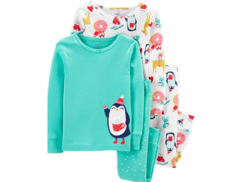 PACK X2 PIJAMAS CARTERS MICROPOLAR  PINGUINOS 2T