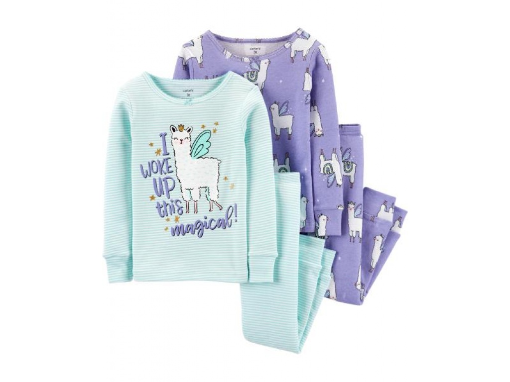 PACK X2 PIJAMAS CARTERS ALGODON LLAMA 2T