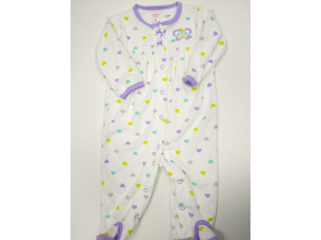 PIJAMA CARTERS TOWEll plush  CORAZONES 6M