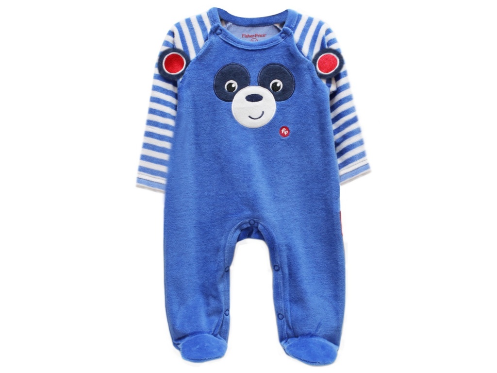 PIJAMA PLUSH FISHER PRICE 3D OSO  AZUL 6-9M