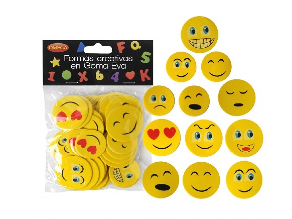 Omega Formas en Goma Eva Auto Adhesivas Emojis
