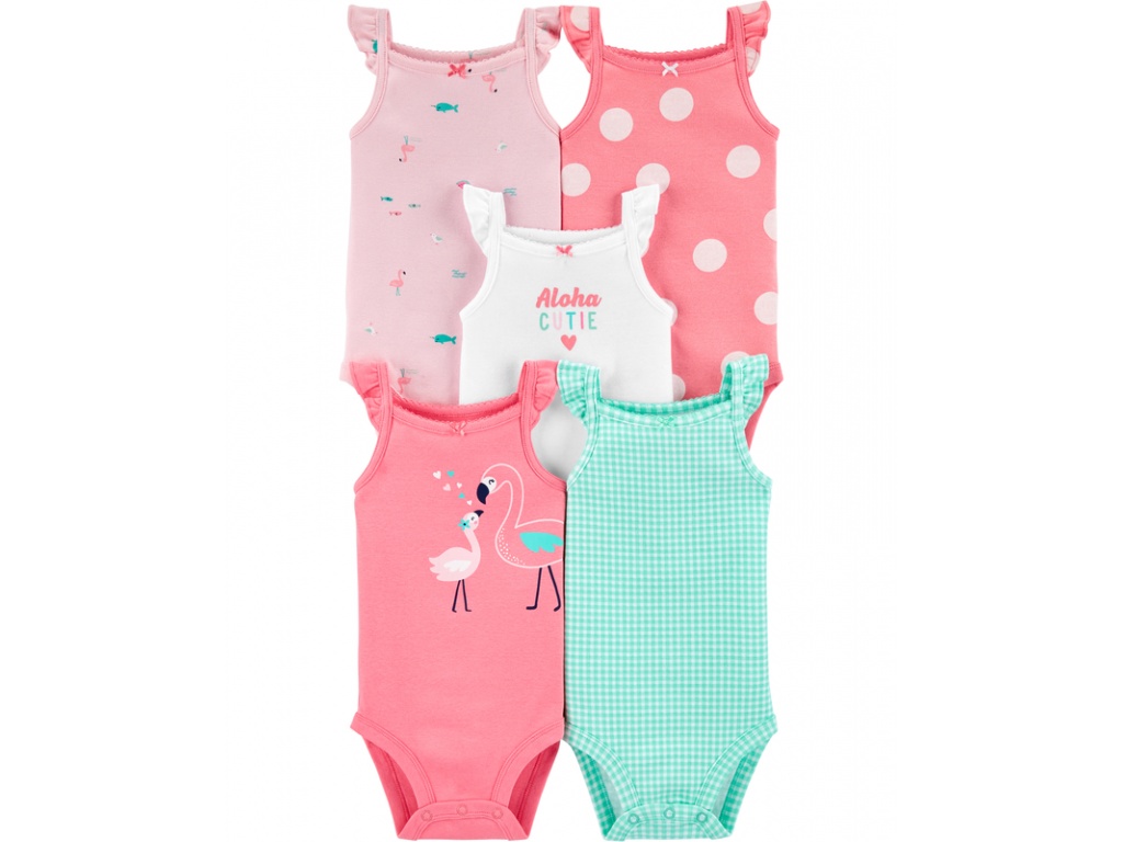 SET X 5 BODIES  MUSCULOSAS ESTAMPADAS BEBE 12 MESES