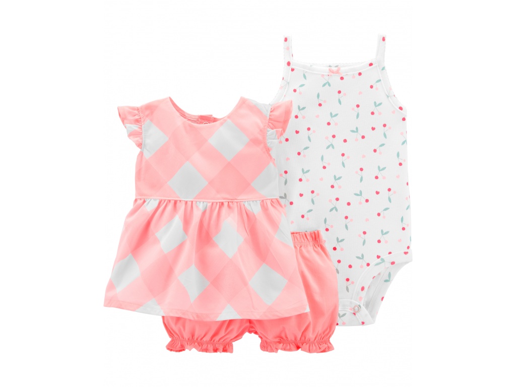 SET X 3 PC SHORT REMERA Y BODY ESTAMPADO BEBE 12 MESES