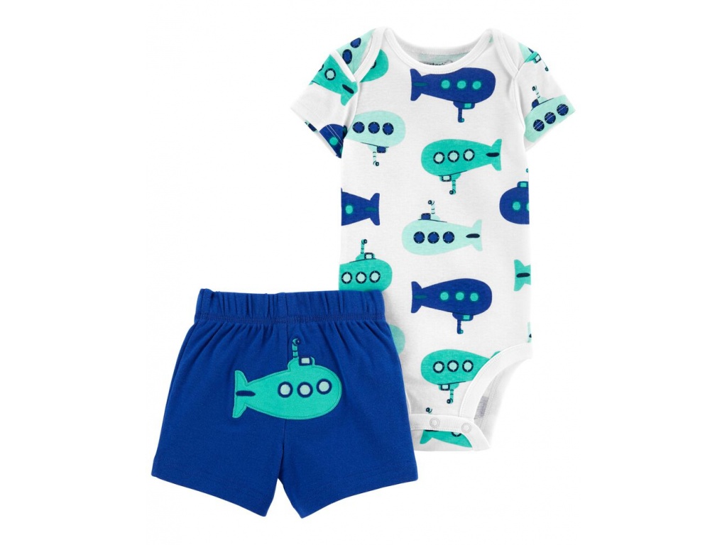 SET 2PC DE ALG CON SHORT Y BODY MC ESTAMPADO SUBMARINOS BEBE