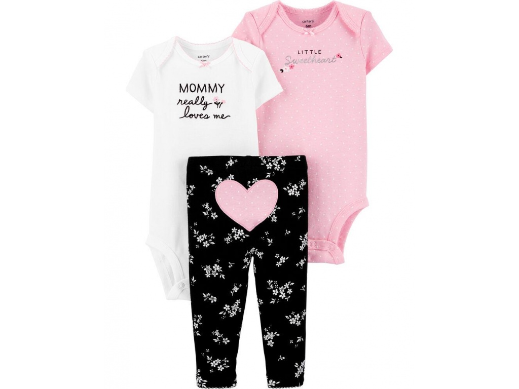 SET DE TRES PIEZAS DE PANTALON Y DOS BODIES BEBE