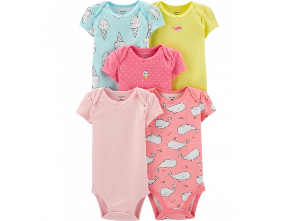 SET X 5 BODIES ESTAMPADOS BEBE 12 MESES