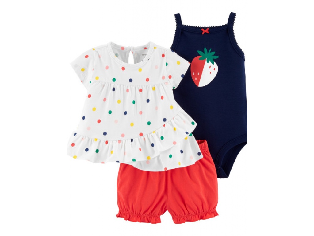 CONJUNTO 3P FRUTILLA BEBE 3 MESES