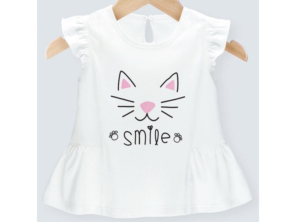 Cheraa Remera Mc Blanca Gatita Smile 24M