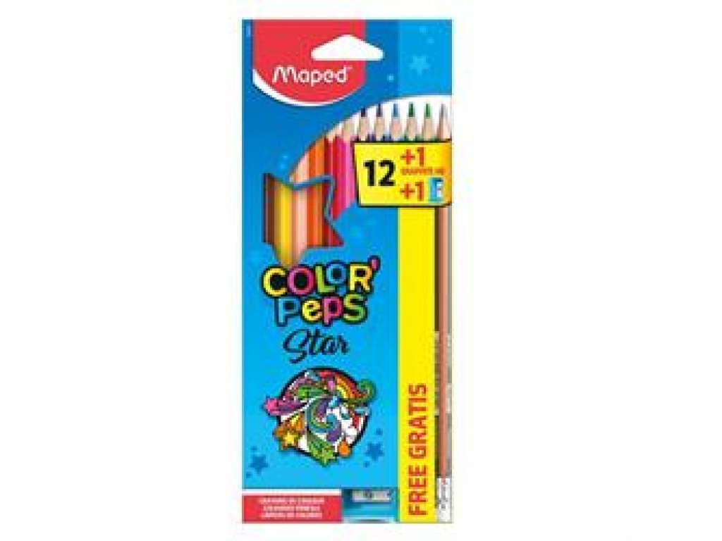 LAPICES MAPED COLOR PEPS X 12 COLORES + SACA + LAP