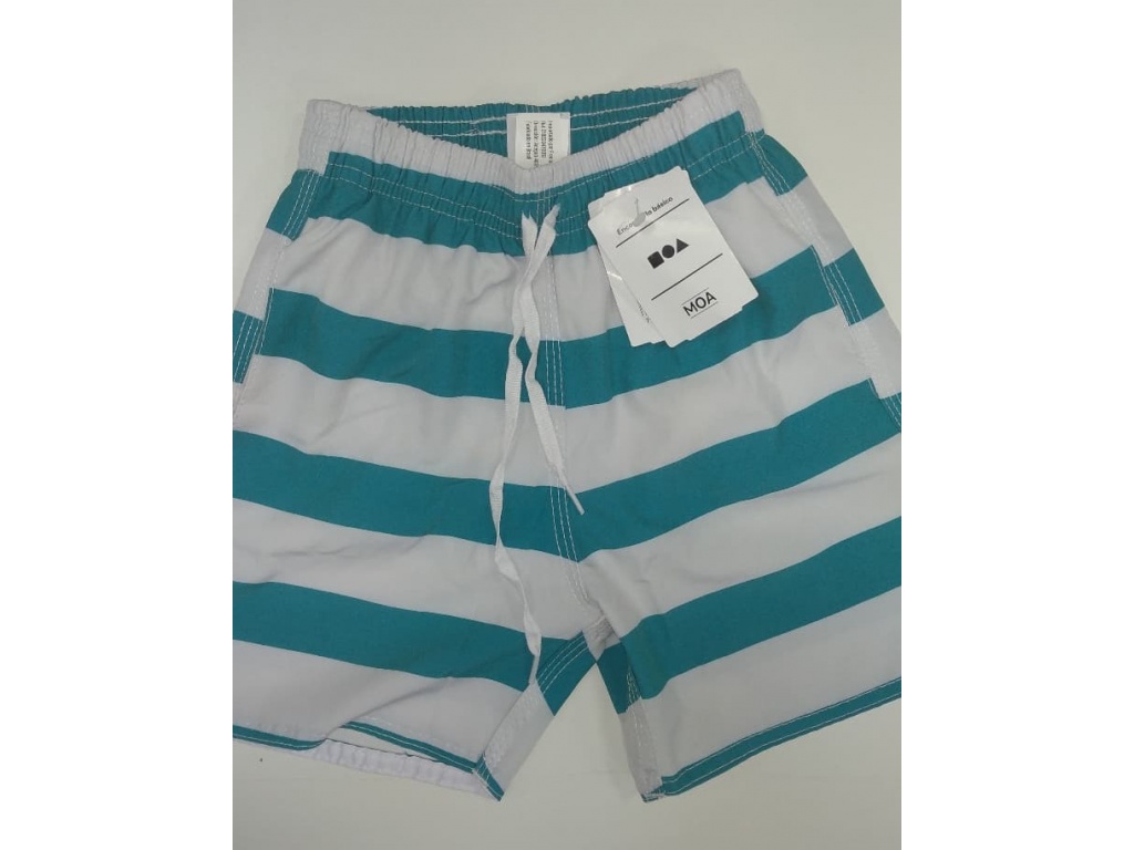 SHORT INFANTIL A RAYAS VERDE