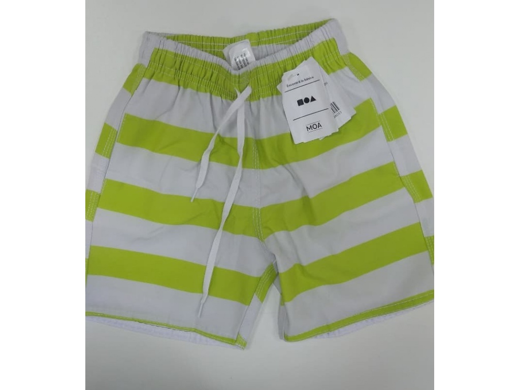 SHORT INFANTIL A RAYAS VERDE MANZANA