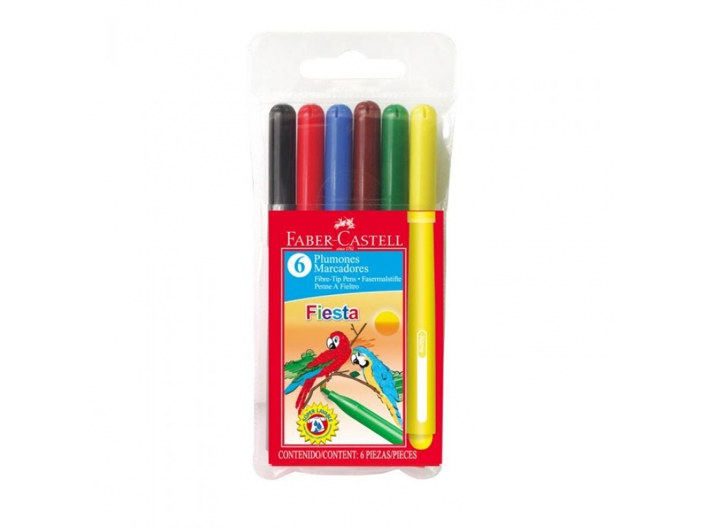 MARACDOR FABER FIESTA TRAZO FINO X 6 COLORES  30645