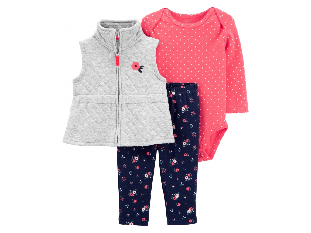 SET CHALECO FLORAL ALGODON BEBE CARTERS 9M